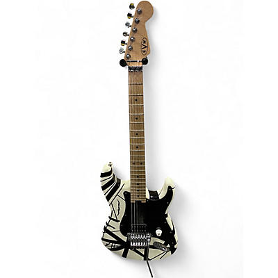 Used EVH Striped Series Black and White Solid Body Electric Guitar