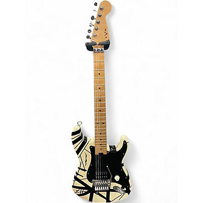Used EVH Striped Series Black and White Solid Body Electric Guitar