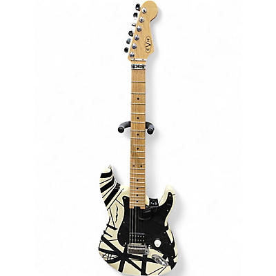 Used EVH Striped Series  Black and White Solid Body Electric Guitar