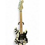 Used EVH Striped Series Black and White Solid Body Electric Guitar Black and White
