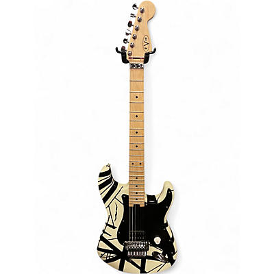 Used EVH Striped Series Black and White Solid Body Electric Guitar