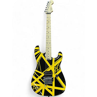 Used EVH Striped Series Black and Yellow Solid Body Electric Guitar