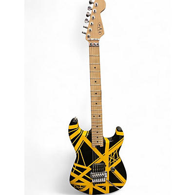 Used EVH Striped Series Black and Yellow Solid Body Electric Guitar