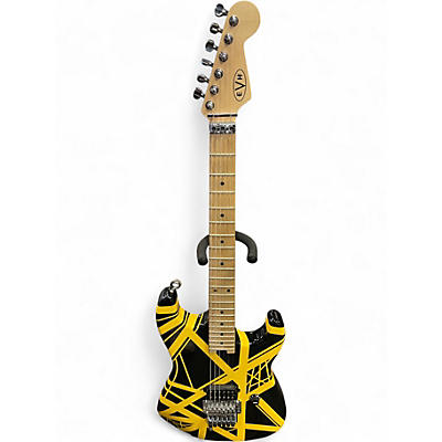 Used EVH Striped Series Black and Yellow Solid Body Electric Guitar