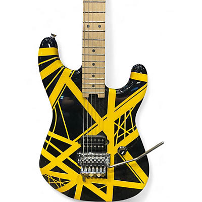 Used EVH Striped Series Black and Yellow Solid Body Electric Guitar