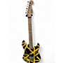 Used EVH Striped Series Black and Yellow Solid Body Electric Guitar Black and Yellow