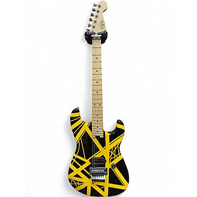 Used EVH Striped Series Black and Yellow Solid Body Electric Guitar