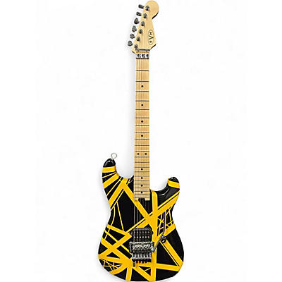 Used EVH Striped Series Black and Yellow Solid Body Electric Guitar