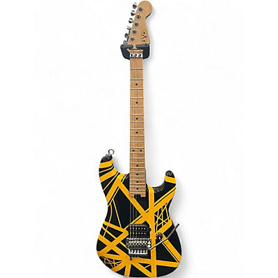 Used EVH Striped Series Black and Yellow Solid Body Electric Guitar
