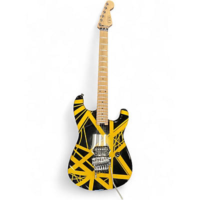 Used EVH Striped Series Black and Yellow Solid Body Electric Guitar
