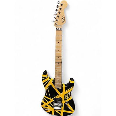 Used EVH Striped Series Black and Yellow Stripes Solid Body Electric Guitar