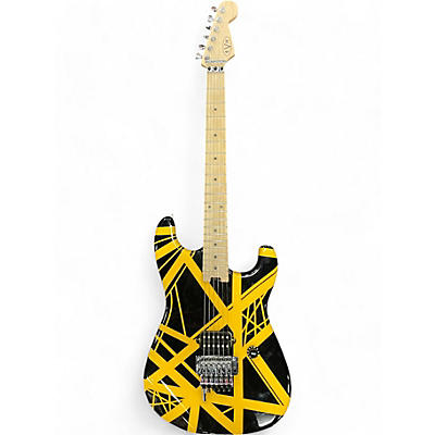 EVH Used EVH Striped Series Black with Yellow Stripes Solid Body Electric Guitar