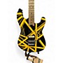 Used EVH Striped Series Black with Yellow Stripes Solid Body Electric Guitar Black with Yellow Stripes