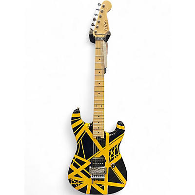 Used EVH Striped Series Black with Yellow Stripes Solid Body Electric Guitar