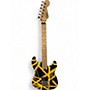 Used EVH Striped Series Electric Guitar Black Yellow Stripes Solid Body Electric Guitar Yellow Stripes