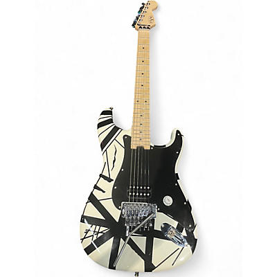 Used EVH Striped Series Frankie Arctic White Solid Body Electric Guitar