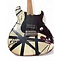 Used EVH Striped Series Frankie Black and White Solid Body Electric Guitar Black and White