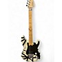 Used EVH Striped Series Frankie Black and White Solid Body Electric Guitar Black and White
