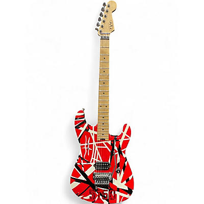 Used EVH Striped Series Frankie Red with Black Stripes Solid Body Electric Guitar