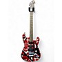 Used EVH Used EVH Striped Series Frankie Red with Black and WHite STripes Solid Body Electric Guitar Red with Black and WHite STripes