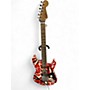 Used EVH Striped Series Frankie Red with Black and White Stripes RELIC Solid Body Electric Guitar Red with Black and White Stripes RELIC