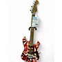 Used EVH Used EVH Striped Series Frankie Red with Black and White Stripes Solid Body Electric Guitar Red with Black and White Stripes