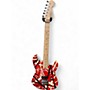 Used EVH Striped Series Frankie Red with Black and White Stripes Solid Body Electric Guitar Red with Black and White Stripes