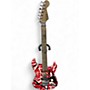 Used EVH Striped Series Frankie Red with Black and White Stripes Solid Body Electric Guitar Red with Black and White Stripes