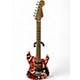 Used EVH Striped Series Frankie Red with Black and White Stripes Solid Body Electric Guitar Red with Black and White Stripes