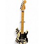Used EVH Striped Series Frankie White and Black Stripes Solid Body Electric Guitar White and Black Stripes