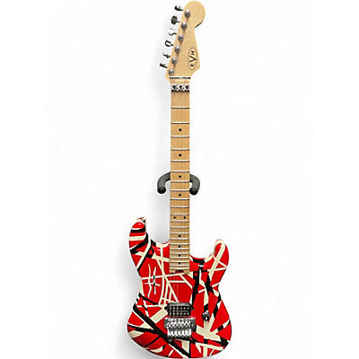 Used EVH Striped Series Frankie red and white stripe Solid Body Electric Guitar
