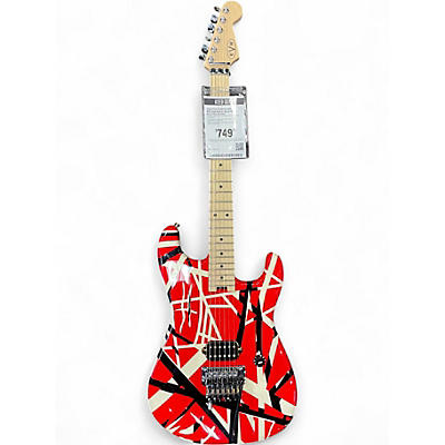 Used EVH Striped Series RED AND BLACK Solid Body Electric Guitar