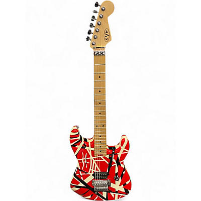 Used EVH Striped Series RED WITH BLACK STRIPES Solid Body Electric Guitar