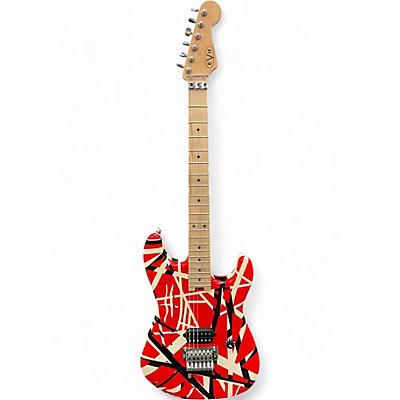 Used EVH Striped Series Red with Black Stripes Solid Body Electric Guitar