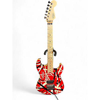 Used EVH Striped Series Red with Black Stripes Solid Body Electric Guitar