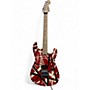 Used EVH Used EVH Striped Series Red with Black and White Stripes Solid Body Electric Guitar Red with Black and White Stripes