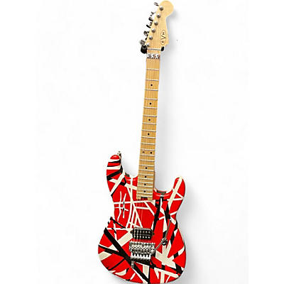 EVH Used EVH Striped Series Red with Black and White Stripes Solid Body Electric Guitar