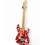 Used EVH Striped Series Red with Black and White Stripes Solid Body Electric Guitar Red with Black and White Stripes