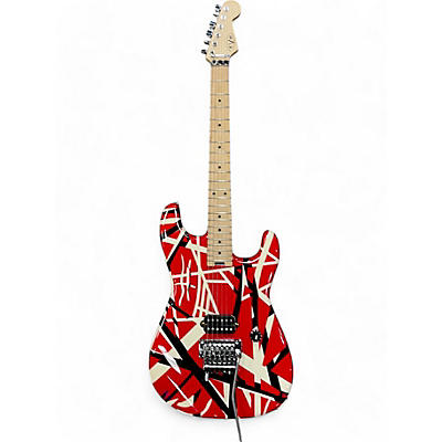 EVH Used EVH Striped Series Red with Black and White Stripes Solid Body Electric Guitar