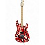 Used EVH Used EVH Striped Series Red with Black and White Stripes Solid Body Electric Guitar Red with Black and White Stripes