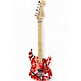 Used EVH Striped Series Red with Black and White Stripes Solid Body Electric Guitar Red with Black and White Stripes