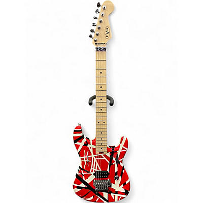 Used EVH Striped Series Red with Black and White Stripes Solid Body Electric Guitar