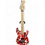 Used EVH Striped Series Red with Black and White Stripes Solid Body Electric Guitar Red with Black and White Stripes