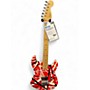 Used EVH Striped Series Red with Black and White Stripes Solid Body Electric Guitar Red with Black and White Stripes