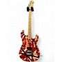 Used EVH Striped Series Red with Black and White Stripes Solid Body Electric Guitar Red with Black and White Stripes