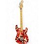 Used EVH Striped Series Red with Black and White Stripes Solid Body Electric Guitar Red with Black and White Stripes