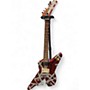 Used EVH Striped Series Shark BURGANDY RED AND SILVER Solid Body Electric Guitar BURGANDY RED AND SILVER