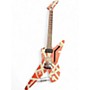 Used EVH Used EVH Striped Series Shark BURGUNDY RED AND SILVER Solid Body Electric Guitar BURGUNDY RED AND SILVER