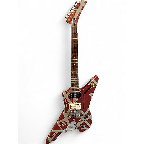 Used EVH Striped Series Shark Red Solid Body Electric Guitar Red