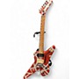 Used EVH Used EVH Striped Series Shark Red with White Stripes Solid Body Electric Guitar Red with White Stripes